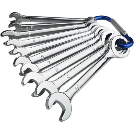 Mini llaves fijas, juego de 10 llaves fijas combinadas en cromo vanadio de 4 a 11 mm MNBS 01 (1/5)