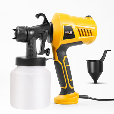 Pistola pulverizadora de pintura eléctrica de 500 W, depósito extraíble, caudal ajustable