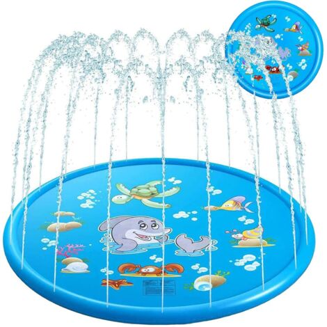 Tapete de agua infantil para juguetes, 170 cm, resistente, de PVC, con rociador de agua, ideal para juegos acuáticos al aire libre en verano para niñas y niños. (1/5)