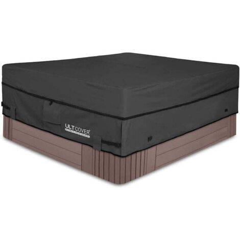 Cubierta cuadrada impermeable de poliéster 600D para jacuzzi, cubierta para spa exterior, 193 x 193 cm, negra