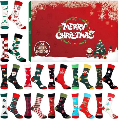 Calendario De Adviento 2025 Con 12 Pares De Calcetines Navideños Unisex, Talla 39-42, Sorpresas Diarias Para Mujeres Y Hombres