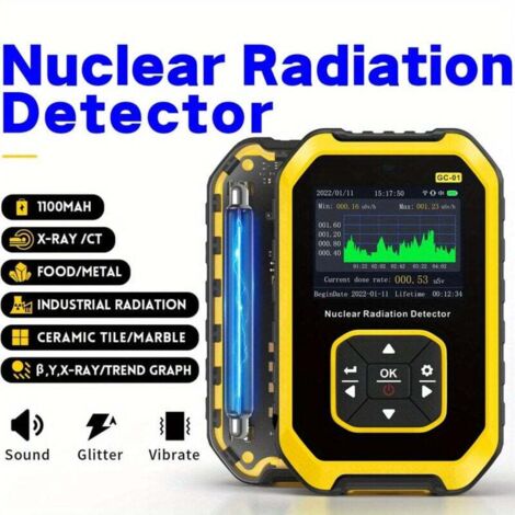 Contador Geiger Digital - Dosímetro de Radiactividad + Pantalla LCD - Detección de Radiación Nuclear - Seguridad Profesional y de Viaje - Trabajadores y Aventureros (1/4)