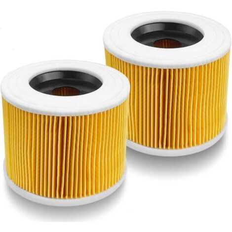 Pack de 2 filtros de aspiradora para Kärcher series WD2, WD3, WD3P, NT18, MV2 y MV3, filtros de cartucho, XU, filtro de repuesto para aspiradoras en seco y húmedo Kärcher - KZQ (1/4)