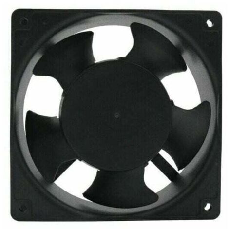 Ventilador axial de chimenea 120x120x38mm - Aspas metálicas silenciosas - Insertable universal - Extracción eficiente de humos - Para propietarios de chimeneas
