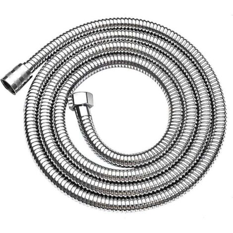 Manguera de ducha de 1,5 m, XU, con doble protección antitorsión, resistente a la corrosión, cabezal de ducha de acero inoxidable - KZQ (1/4)