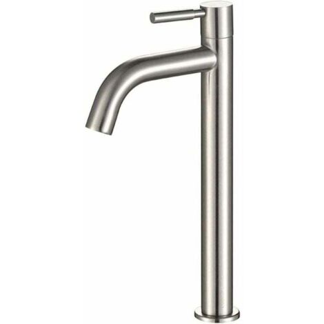 Grifo de lavabo de acero inoxidable - Monomando para agua fría - Fácil instalación - Duradero e higiénico - Para baño y cocina - Propietarios (1/4)