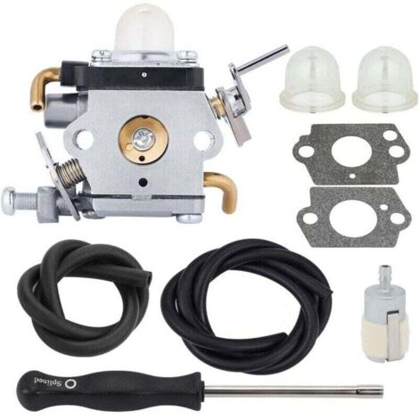 Carburador con junta, línea de combustible y bujía para desbrozadoras Husqvarna XU 122LD y 122C. Reemplaza las piezas 581734301 y 574386701 - KZQ (1/4)