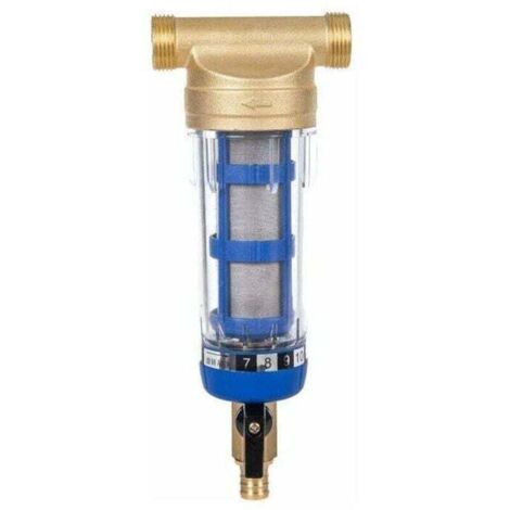 Filtro de agua reutilizable, filtro de sedimentos, filtro de sedimentos con rosca externa XU para tubería de agua de fuente (rosca macho de 1/2 pulgada) - KZQ (1/4)
