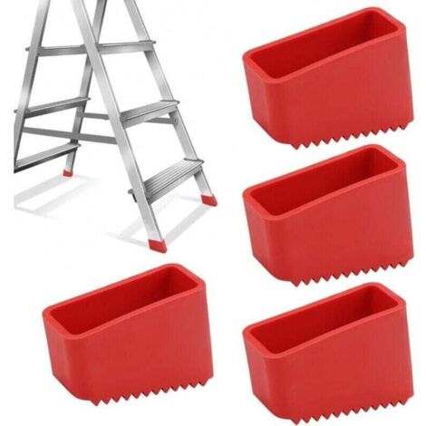 Juego de 4 pies de escalera de goma universales de 50 x 20 mm - Antideslizantes para escaleras plegables - Duraderos y estables - Para profesionales y aficionados al bricolaje (1/4)