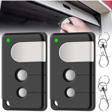 Paquete de 2 transmisores portátiles para puertas de garaje compatibles con Liftmaster 84335E, XU, control remoto de puerta de garaje de 433 MHz para LIFTMASTER 84330E 84335E 8747E 84330EML (negro) - (1/4)