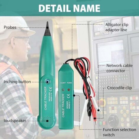 Localizador De Roturas En Cables - Buscador De Fallos Para Redes, Teléfono, RJ11 - Con Tono Y Detección Sin Contacto