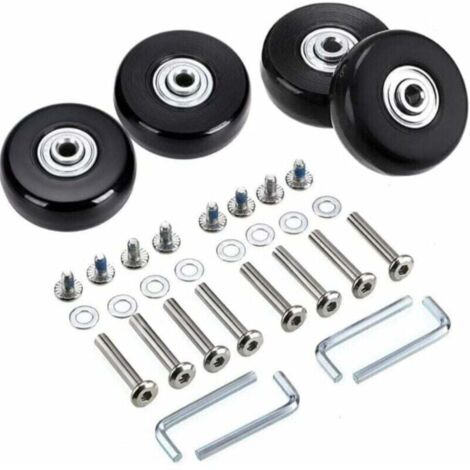 Pack de 4 ruedas giratorias de goma de repuesto para maletas XU, 45 x 18 mm, producto de alta calidad, duradero y fiable, materiales seleccionados, conforme a las normas - KZQ (1/4)