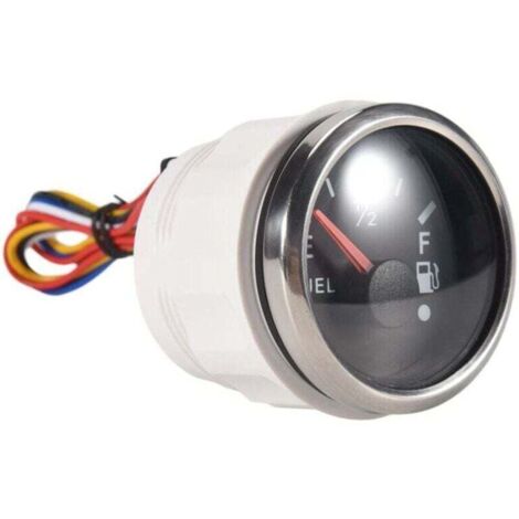 Indicador de nivel de combustible de 52 mm, conmutable de 0 a 190 ohmios a 240 a 33 ohmios, XU, resistente al agua, con alarma para coche y barco, color negro - KZQ (1/4)