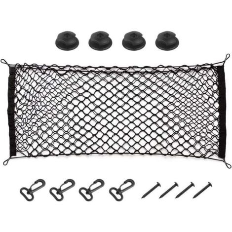 Red de almacenamiento elástica ajustable para maletero de coche, XU, universal para coches, vehículos y SUV (89,4 x 40,9 cm) - KZQ (1/4)