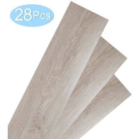 Suelo vinílico de roble de aprox. 4 m², XU, vinilo laminado adhesivo de roble blanco, producto de calidad superior, duradero y fiable, materiales seleccionados, conforme a las normas, fácil de usar - 