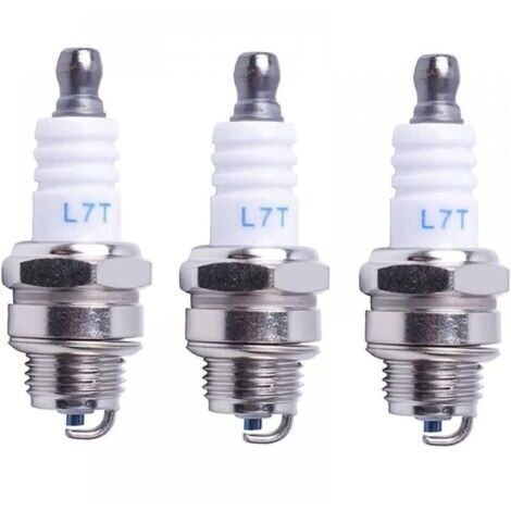 Bujía L7T para motosierra, cortacésped, motor pequeño, piezas de repuesto compatibles con Hus-qvarna Rep NGK BPMR7A 4626, equivalente a RCJ6Y Champion Bosch WSR6F, paquete de 3 (1/4)