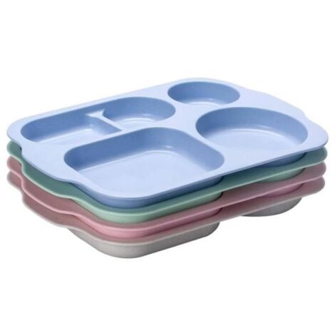 Platos de 5 compartimentos para niños y adultos, saludables y reutilizables, sin BPA, aptos para microondas - OTROS (1/4)