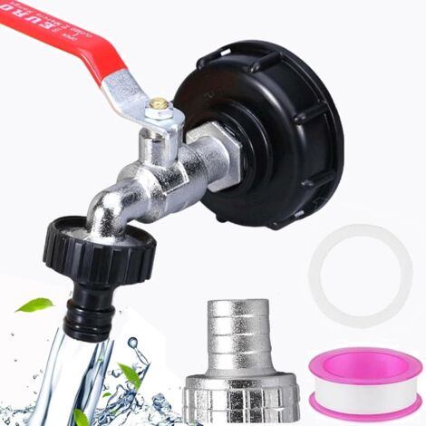 Grifo y tapa para tanque de plástico de 1000 L, IBC de 3/4, S606, recolector de agua de lluvia, ideal para jardín y barril - OTROS