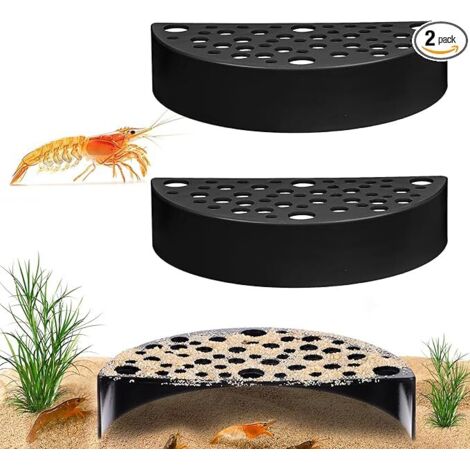 2 escondites creativos para camarones en plástico ABS, forma semicircular para jugar y descansar, color negro - OTROS (1/5)