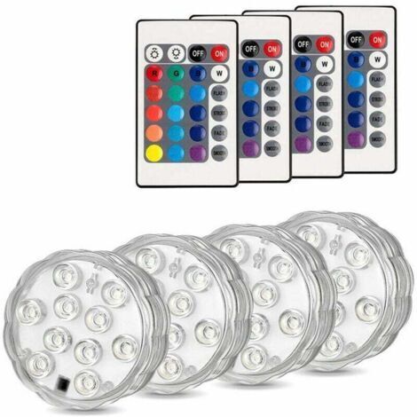 Luzes Subacuáticas Recargables con Control Remoto, LED Decorativas Multicolor, Lámpara Nocturna Impermeable para Acuarios y Piscinas-AUTRES