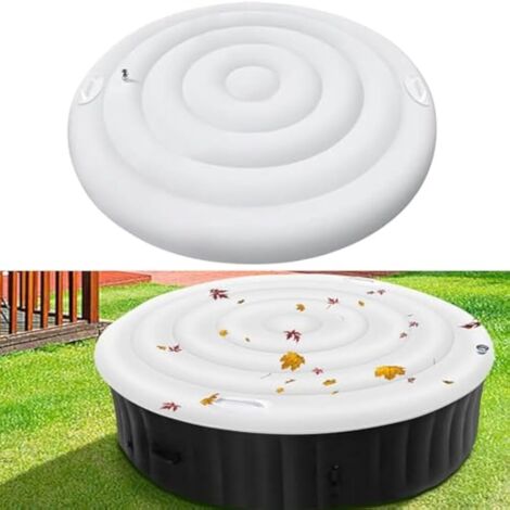 Cubierta inflable para spa redonda de 5.3 pies con asa, plegable y protectora contra lluvia y desbordamiento