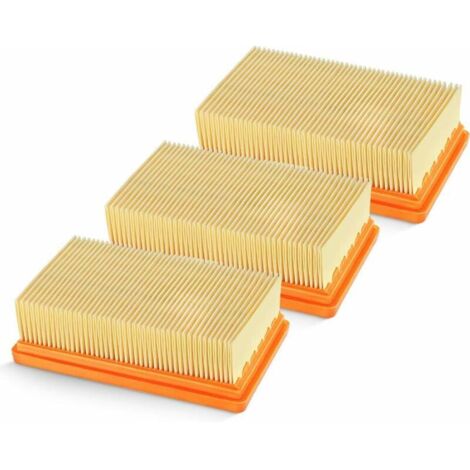 Conjunto de 3 Filtros Plissados para Aspiradoras Karcher MV4-6, WD4-6 (Reemplaza 2.863-005.0) (1/4)