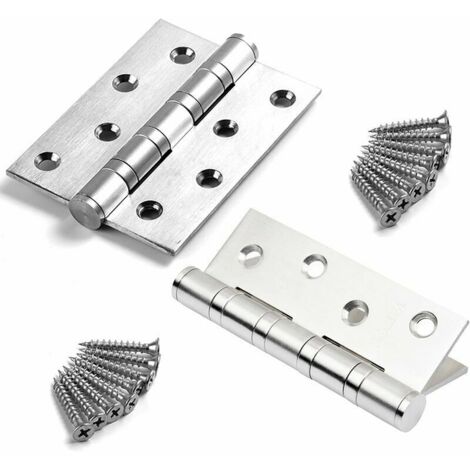 Conjuntos de bisagras resistentes en acero inoxidable, para puertas de madera/inox, conectores de muebles, protección para puertas y cajones (blanco) (1/4)