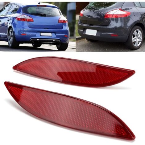 Refletores laterales para parachoques trasero, compatible con Megane MK3 2008-2013, kit izquierda y derecha (1/4)