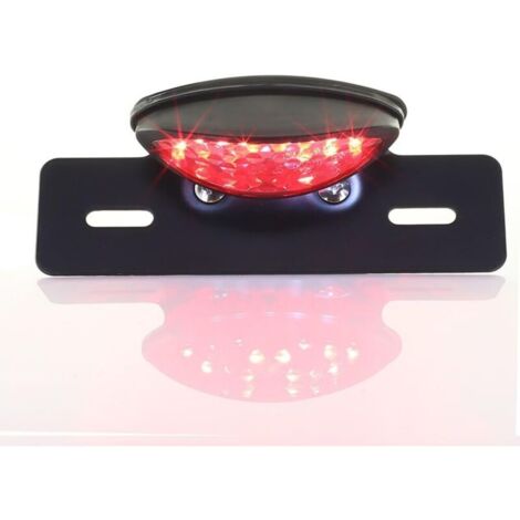Luz Trasera LED Universal para Moto, Roja, Ajustable y Modificada, con Soporte para Matrícula (1/4)