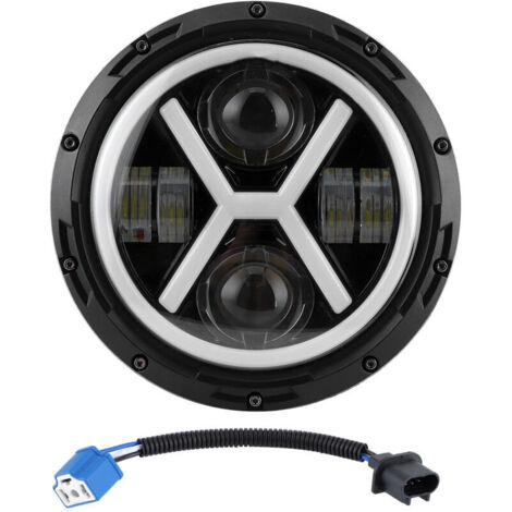 Faros LED 7 pulgadas, redondos X-Type, para Jeep Wrangler y más, diseño moderno (1/4)