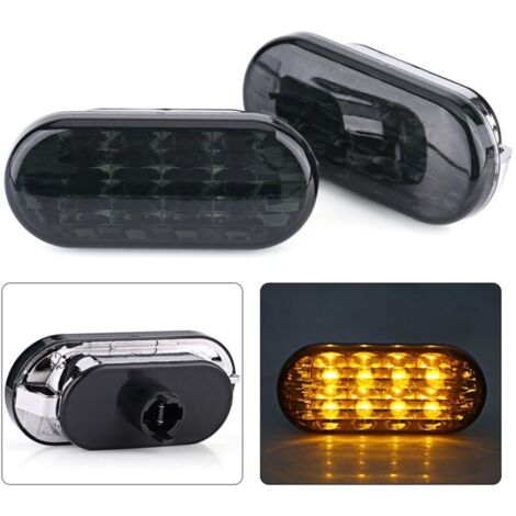 Repetidor de intermitente LED Qiilu, 1 par amarillo para lentes negras MK4 B5 B5.5 T8z552 (1/4)