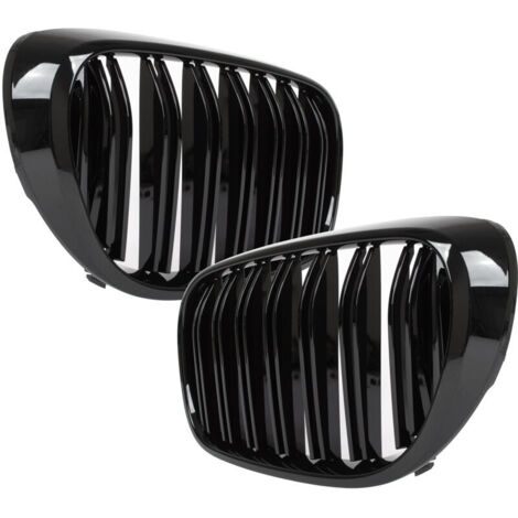 Paragolpes delantero BMW 7 G11 G12 2015- negro brillante, diseño doble barra (1/4)