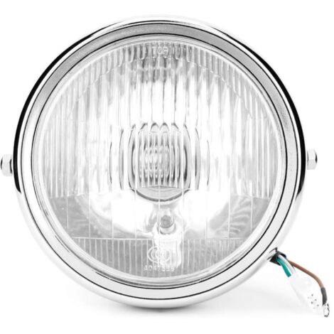 Faros Universales para Motos 12V, 14,6 cm, Estilo Retro, Carcasa Plata Lente Blanca, Ajuste para GN125