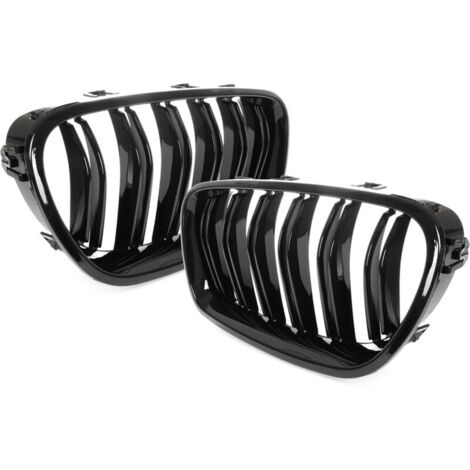 Parachoques delantero BMW 5 F10/F11 (2010-2017) rejilla negra brillante, par izquierda y derecha (1/2)