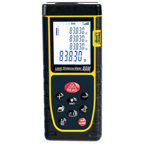 KZQ Medidor láser 40m, preciso y portátil, instrumento de medición infrarrojo para interiores, regla electrónica, amarillo (1/4)