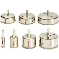 Juego de 7 brocas de diamante KZQ de 10 a 100 mm para baldosas de cerámica, vidrio, porcelana y mármol.