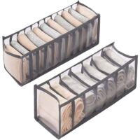 Organizador de cajones plegable de 2 piezas para ropa interior, calcetines, ropa interior, ropa de bebé y corbatas.