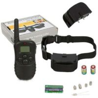 Collar de adiestramiento eléctrico para perros con pitido, vibración y descarga eléctrica, resistente al agua, recargable y con alcance de hasta 300 metros.
