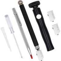 Cortador de vidrio, cabezal de corte de vidrio de 2-6 mm, 6-12 mm, 12-20 mm con mango, herramienta de corte profesional para cortar varios tipos de vidrio, azulejos y espejos.