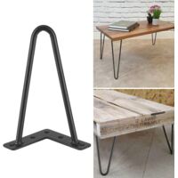 4 patas de mesa metálicas para muebles, 10 mm de grosor, negras (8")