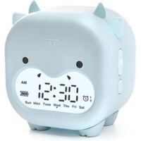 Lntyq Reloj de mesa digital LED con función de repetición, visualización de la hora, luz nocturna, despertador USB, decoración del hogar para niños.