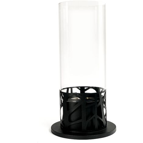 Biocamino da tavolo design moderno in metallo e vetro Spark (1/3)