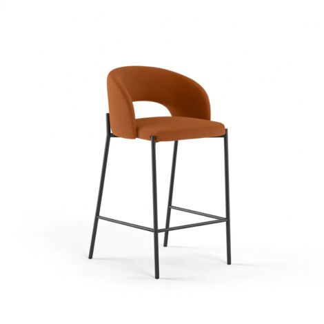 Nia, Set di 2 Sgabelli in Tessuto Arancione (52 x 50 x 89 cm )