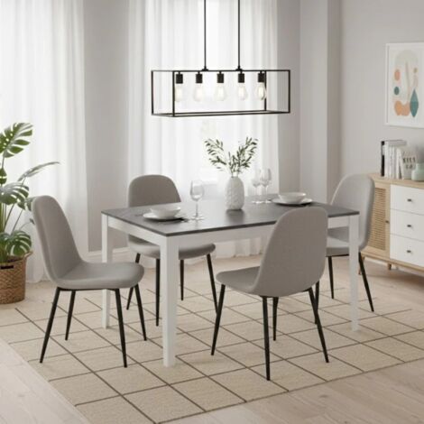 Moon, Tavolo allungabile con top in Melaminico Marmo antracite (80cm X 130/290cm H. 76cm) Made in Italy  Duzzle (1/5)