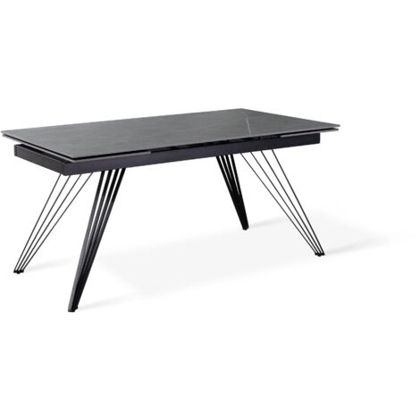 Tavolo allungabile ceramica effetto marmo sala da pranzo Augustus - Grigio Scuro (1/5)