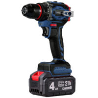 21V 4,5Ah Akku-Schlagbohrschrauber mit 15-teiligem Bit-Set, 2 Akkus, Blau