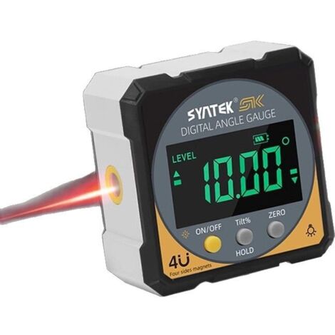 Livella laser 4 x 90° - Livella laser multilinea - Batteria da 400 mAh8Line Green Linea laser orizzontale e verticale, goniometro digitale e livello magnetico a quattro lati per la lavorazione del leg
