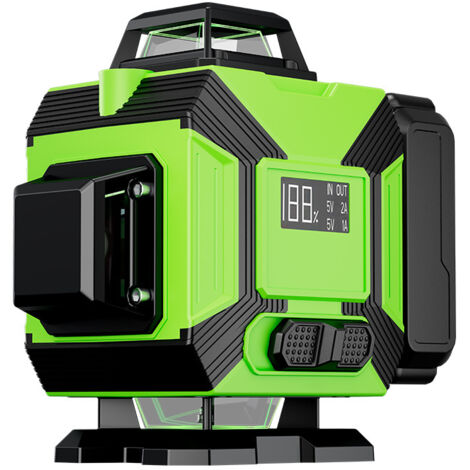 livelli laser a 360° – Livella laser multilinea – Batteria da 2400 mAh, 8 linee laser verdi orizzontali e verticali (1/4)