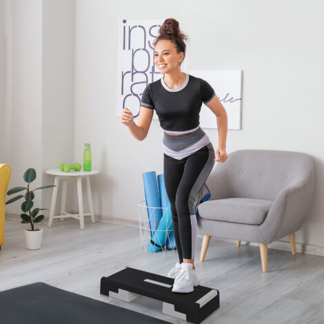 15cm/20cm/25cm Exercise Stepper for Home Workout, Aerobic Step Platform, Grey (1/5)