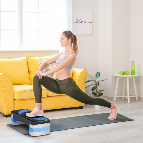 Step Fitness da Aerobica, Stepper Regolabile a 3 Altezze 10-15-20 cm per Allenamento a Casa e Palestra, Blu e Nero (1/5)